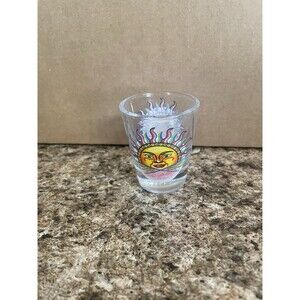 Whiskey Shot Glass Dominican Republic Flag with Sun